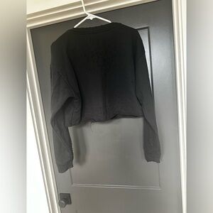 ALO yoga distressed black crop sweatshirt